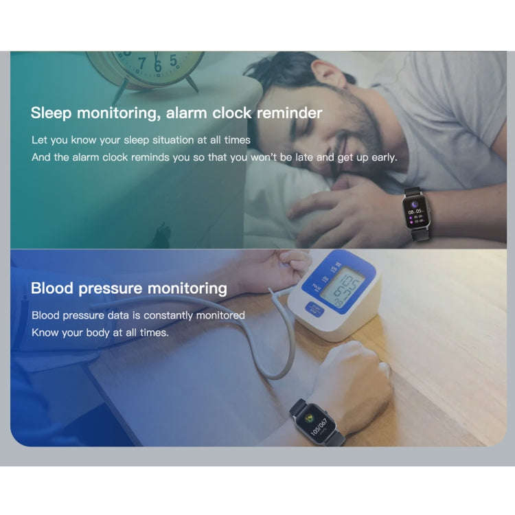 F37 1.69 inch TFT Screen IP67 Waterproof Smart Watch, Support Body Temperature Monitoring / Heart...