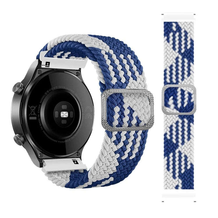 For Huami Amazfit Bip U Pro Adjustable Nylon Braided Elasticity Watch Band(Blue White)