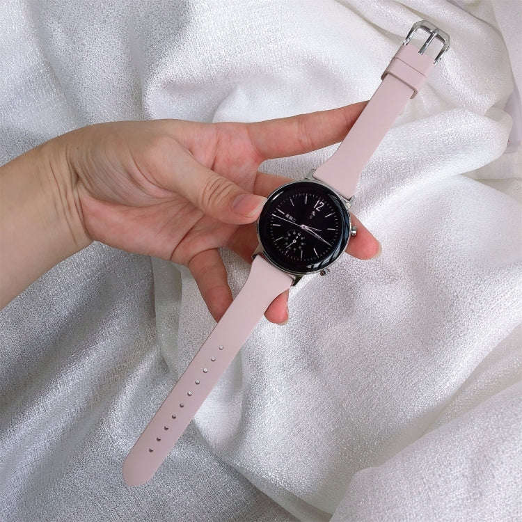 20mm T-shaped Buckle Silicone Watch Band(Snd Pink)