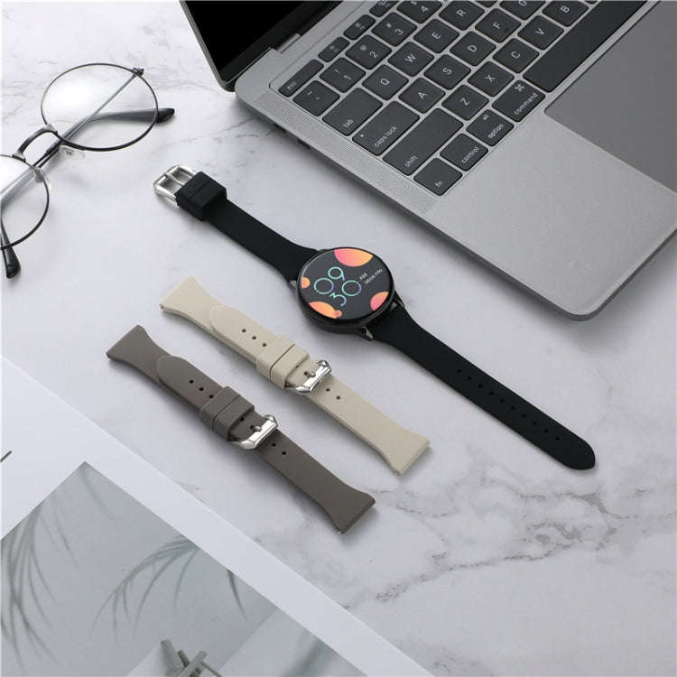 20mm T-shaped Buckle Silicone Watch Band(Coastal Grey)