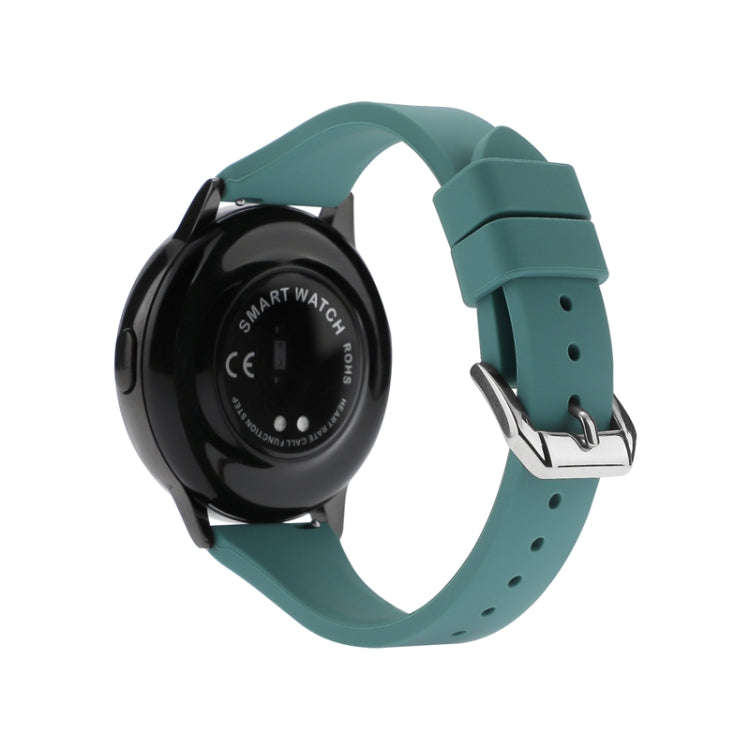 20mm T-shaped Buckle Silicone Watch Band(Pine Needle Green)
