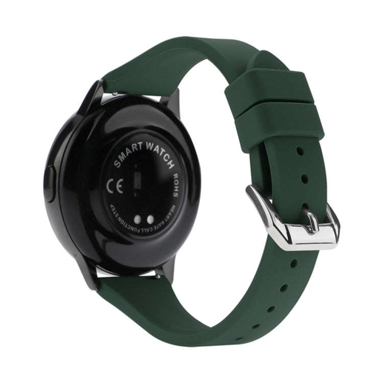 20mm T-shaped Buckle Silicone Watch Band(Olive Green)