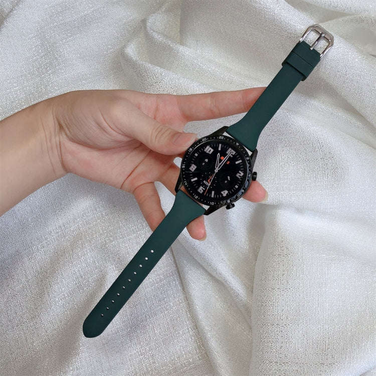 20mm T-shaped Buckle Silicone Watch Band(Olive Green)