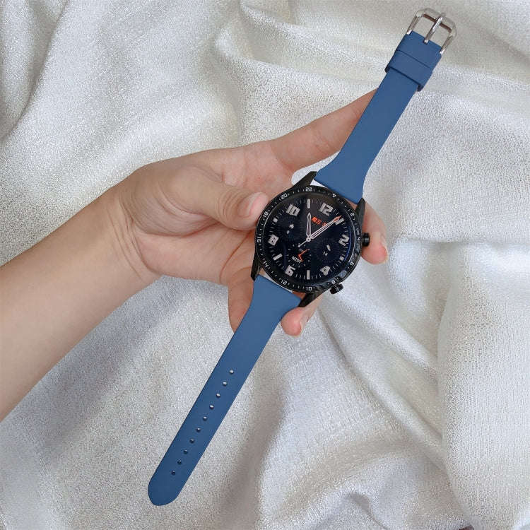 20mm T-shaped Buckle Silicone Watch Band(Ice Blue)