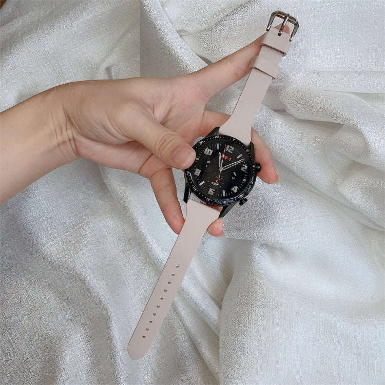 20mm T-shaped Buckle Silicone Watch Band(Antique White)