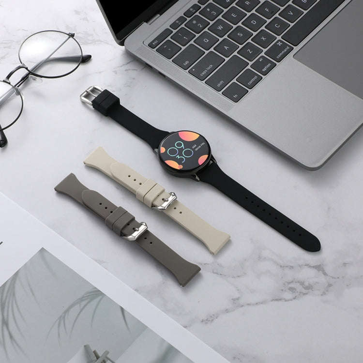 20mm T-shaped Buckle Silicone Watch Band(Black)