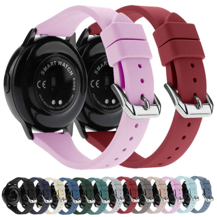 20mm T-shaped Buckle Silicone Watch Band(Lake Blue)