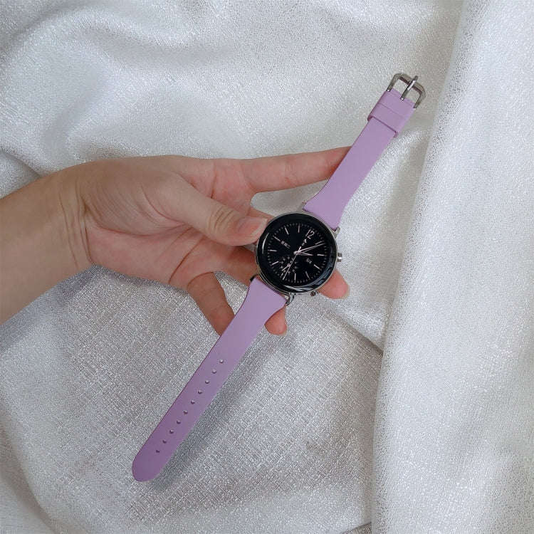 22mm T-shaped Buckle Silicone Watch Band(Purple)