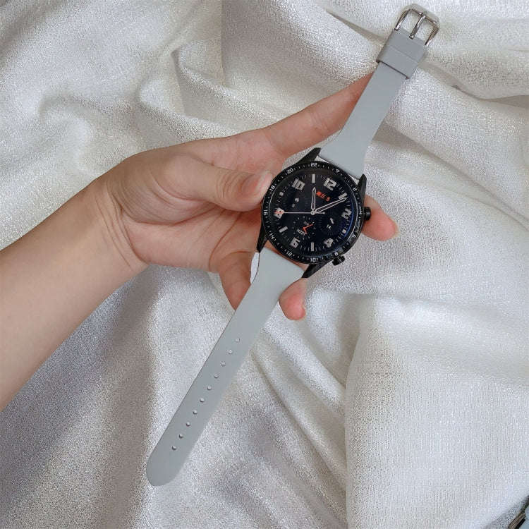 22mm T-shaped Buckle Silicone Watch Band(Cloudy Grey)
