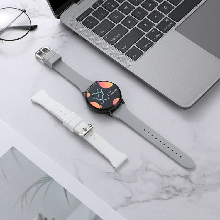 22mm T-shaped Buckle Silicone Watch Band(Cloudy Grey)