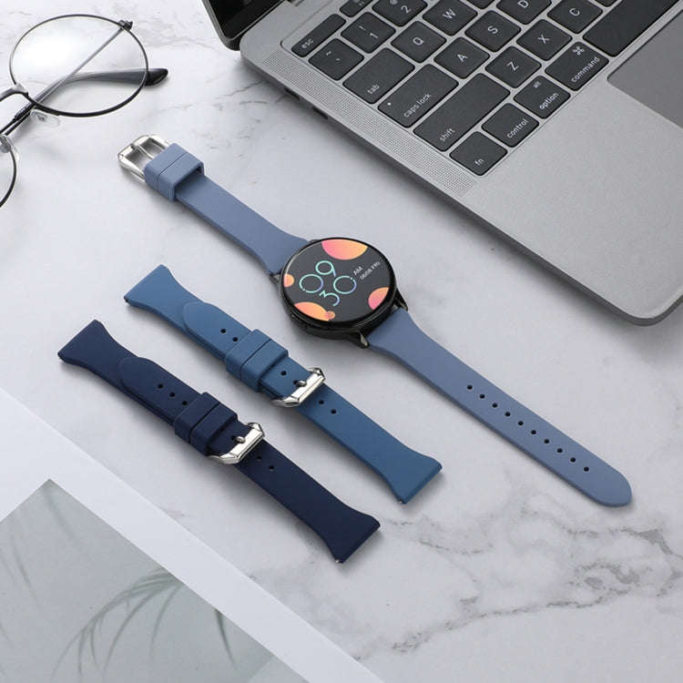22mm T-shaped Buckle Silicone Watch Band(Midnight Blue)