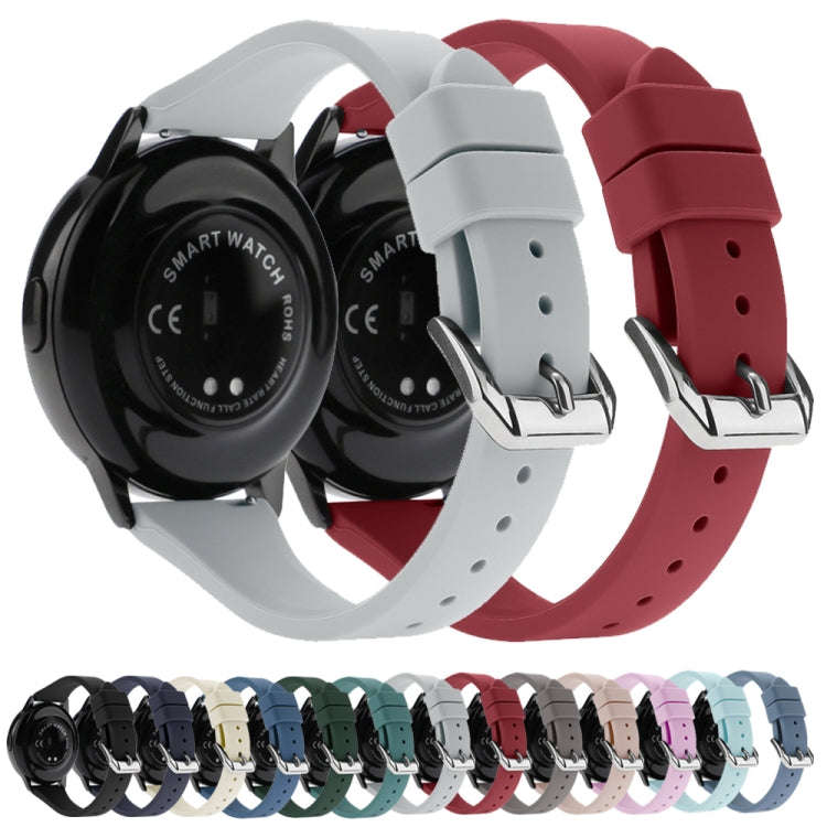 22mm T-shaped Buckle Silicone Watch Band(Midnight Blue)