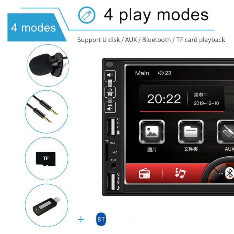 A2821 Car 7 inch Screen HD MP5 Player, Support Bluetooth / FM with Remote Control, Style:Standard
