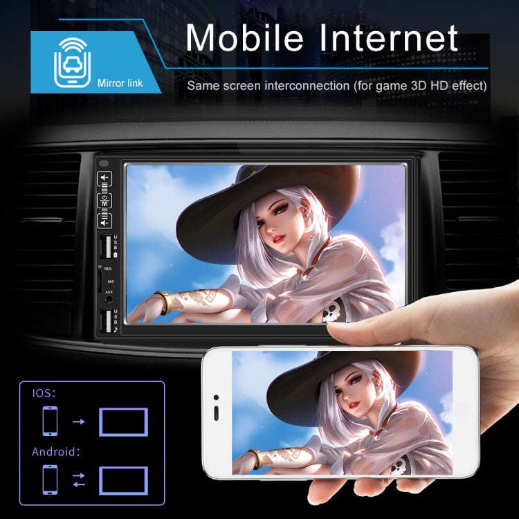 A2821 Car 7 inch Screen HD MP5 Player, Support Bluetooth / FM with Remote Control, Style:Standard