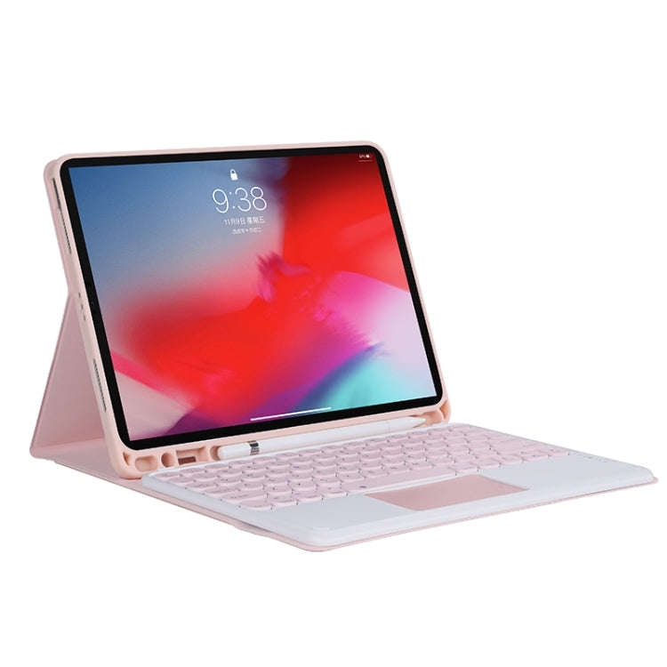 YT11B-A 2021 Detachable Candy Color Skin Texture Round Keycap Bluetooth Keyboard Leather Tablet C...