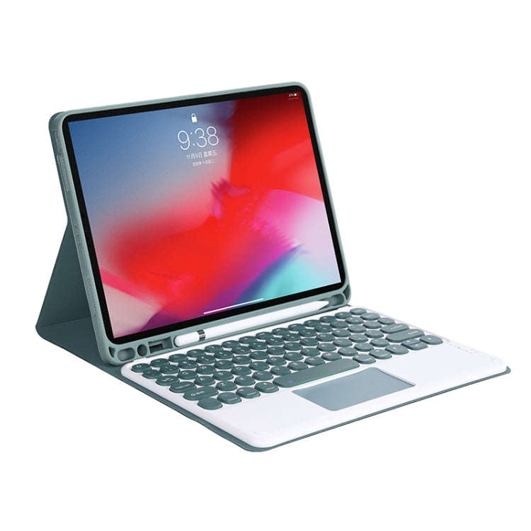YT11B-A 2021 Detachable Candy Color Skin Texture Round Keycap Bluetooth Keyboard Leather Tablet C...