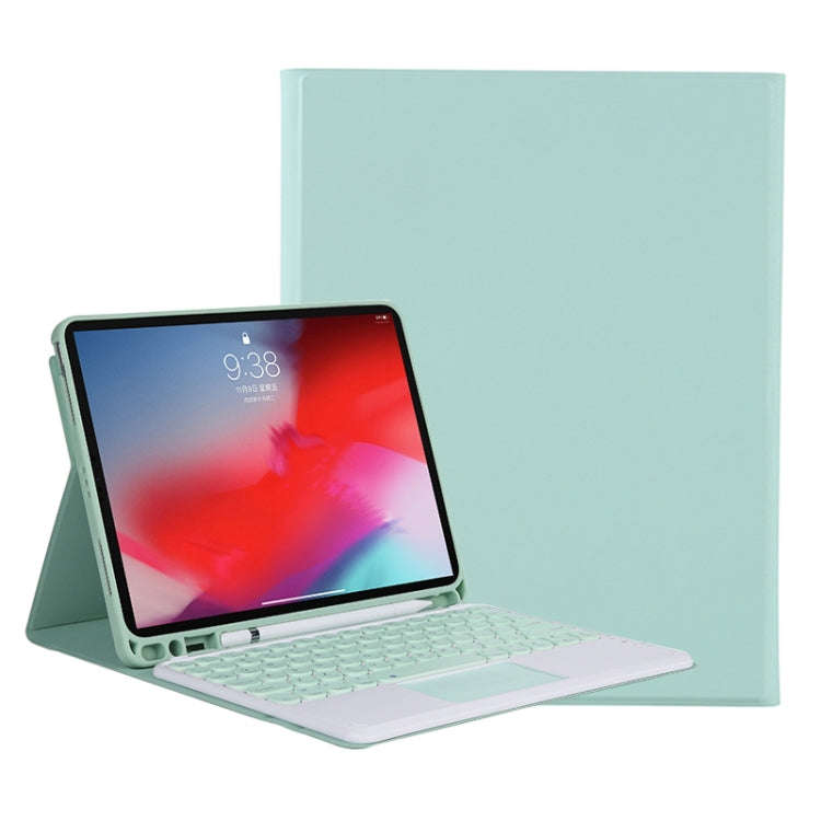YT11B-A 2021 Detachable Candy Color Skin Texture Round Keycap Bluetooth Keyboard Leather Tablet C...