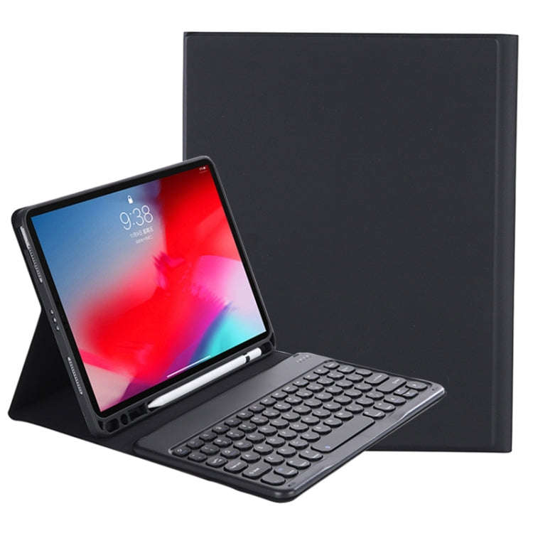 Y-C11B 2021 Detachable Candy Color Skin Texture Round Keycap Bluetooth Keyboard Leather Tablet Ca...