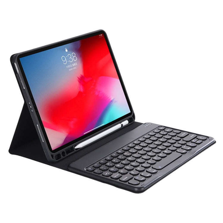 Y-C11B 2021 Detachable Candy Color Skin Texture Round Keycap Bluetooth Keyboard Leather Tablet Ca...