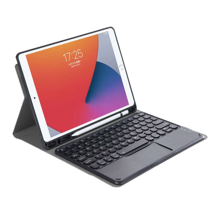 YA11B-A 2021 Detachable Lambskin Texture Round Keycap Bluetooth Keyboard Leather Tablet Case with...