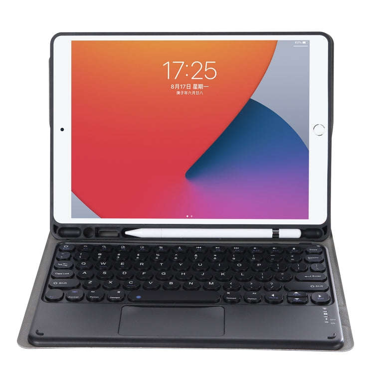 YA11B-A 2021 Detachable Lambskin Texture Round Keycap Bluetooth Keyboard Leather Tablet Case with...