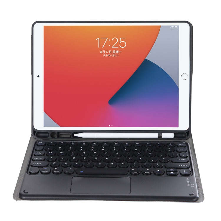 YA11B-A 2021 Detachable Lambskin Texture Round Keycap Bluetooth Keyboard Leather Tablet Case with...