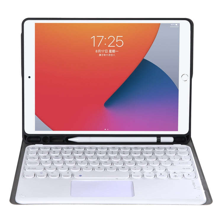 YA11B-A 2021 Detachable Lambskin Texture Round Keycap Bluetooth Keyboard Leather Tablet Case with...
