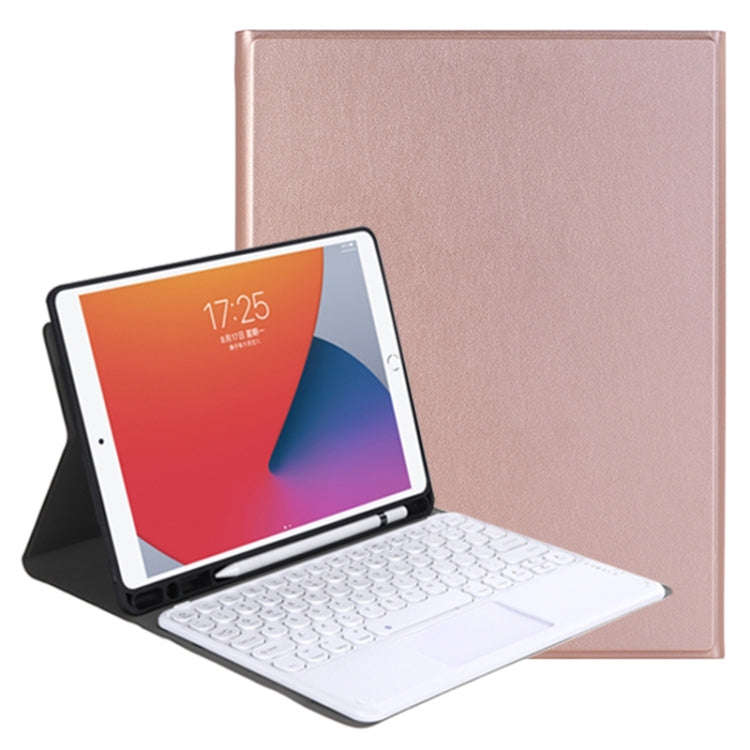 YA11B-A 2021 Detachable Lambskin Texture Round Keycap Bluetooth Keyboard Leather Tablet Case with...