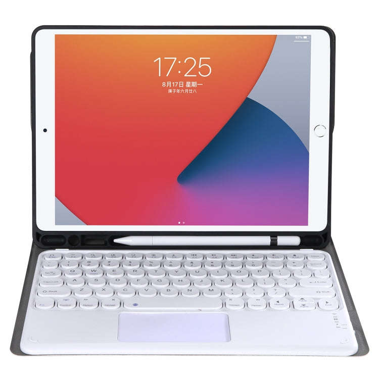 YA11B-A 2021 Detachable Lambskin Texture Round Keycap Bluetooth Keyboard Leather Tablet Case with...