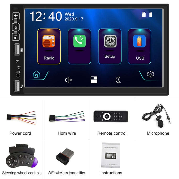 A2891 7 inch Car HD MP5 Carplay Bluetooth Music Player Reversing Image All-in-one Machine Support...
