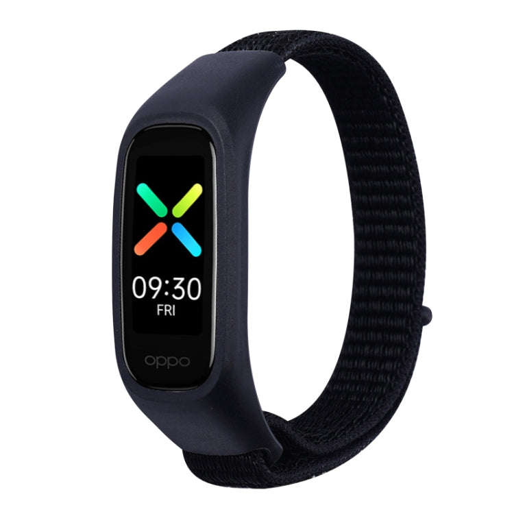 For OPPO Watch Nylon Watch Band(Black)