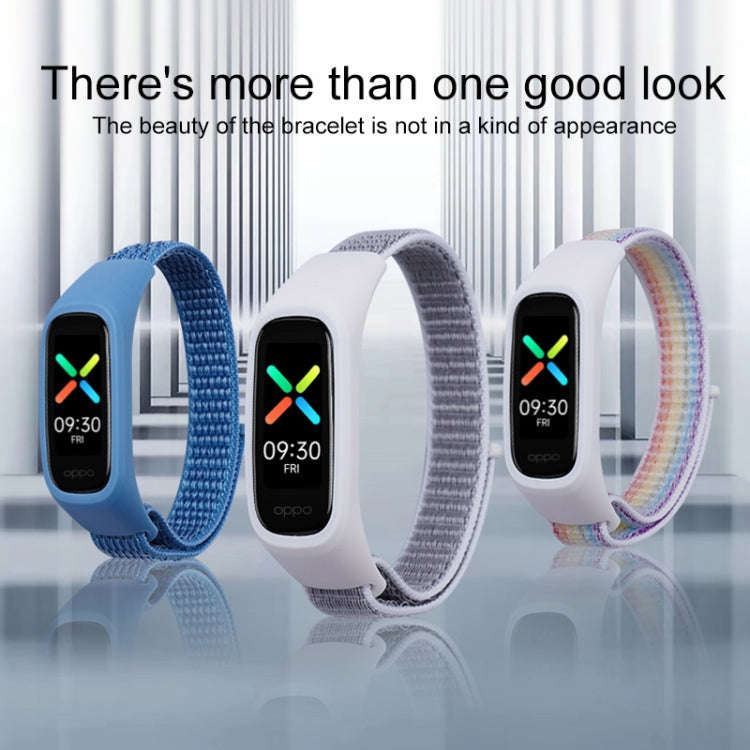 For OPPO Watch Nylon Watch Band(Ice Blue)