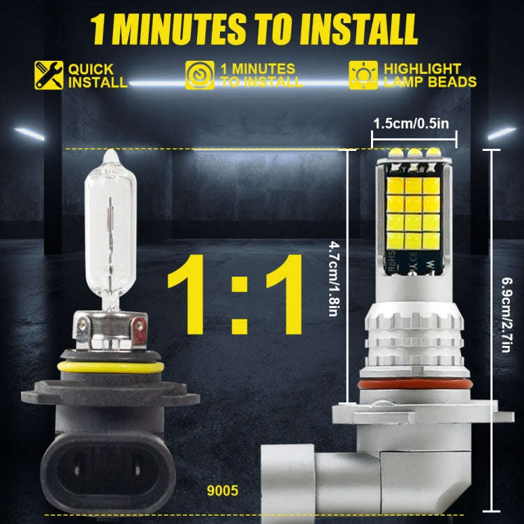2 PCS V6 9005 DC9-36V 30W 3000LM IP65 Car LED Double Color Fog Light with 30LEDs SMD-2525 Lamp