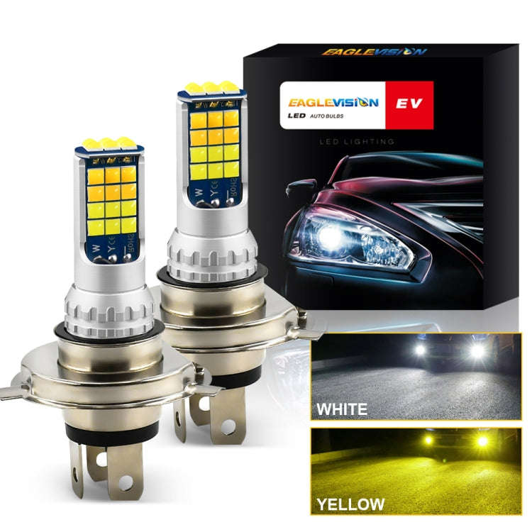 2 PCS V6 H4 DC9-36V 30W 3000LM IP65 Car LED Double Color Fog Light with 30LEDs SMD-2525 Lamp