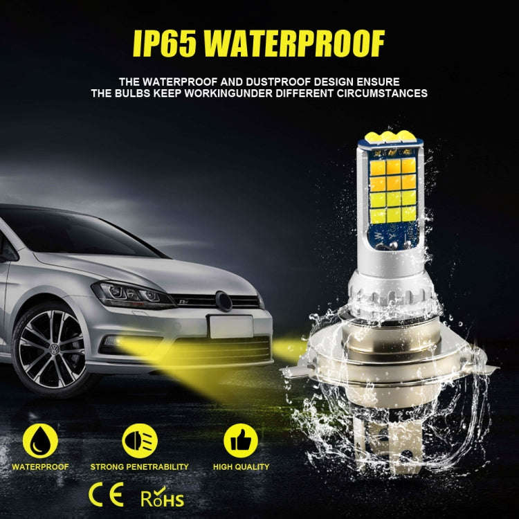 2 PCS V6 H4 DC9-36V 30W 3000LM IP65 Car LED Double Color Fog Light with 30LEDs SMD-2525 Lamp