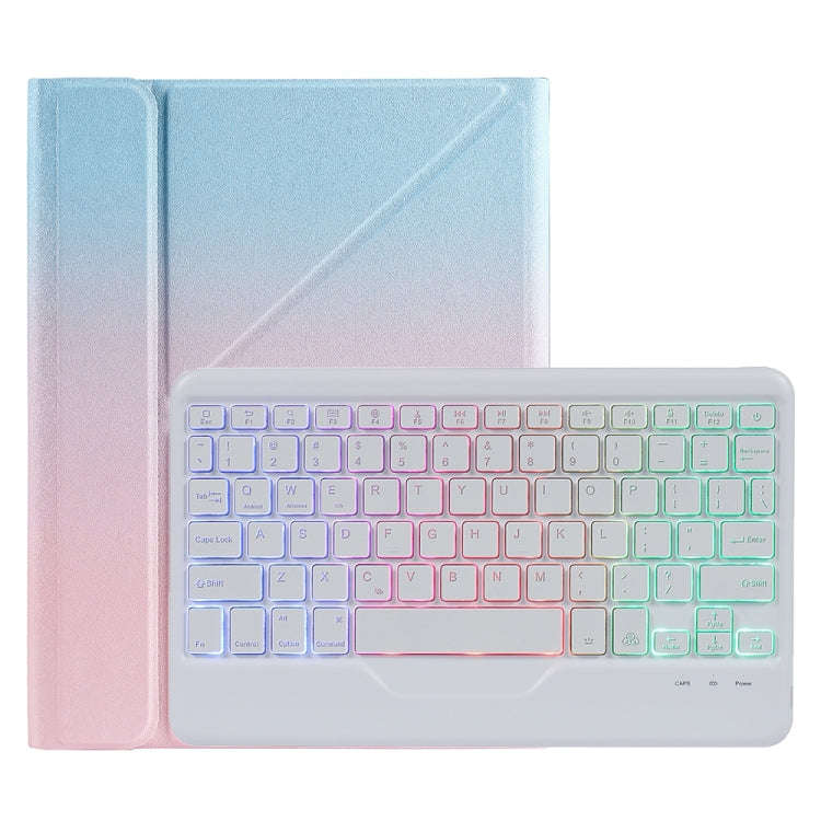 B09S Splittable Backlight Bluetooth Keyboard Leather Tablet Case with Triangle Holder & Pen Slot ...