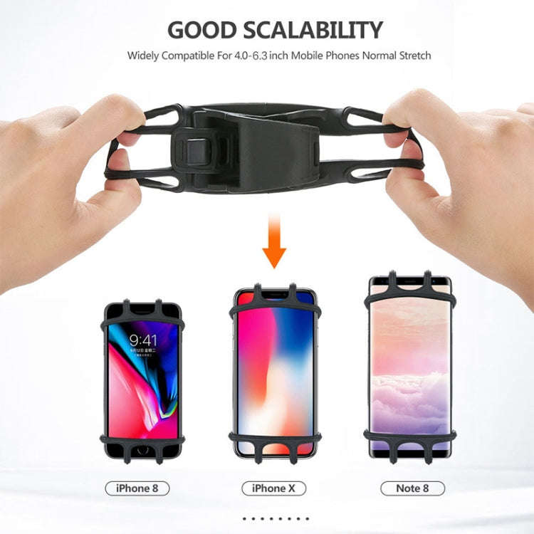 Silica Gel Bicycle Universal Phone Holder(Black)