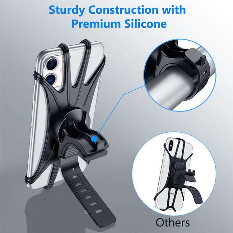 360 Degree Rotation Silica Gel Bicycle Phone Holder for 4-6.8 inch Mobile Phone(Black)
