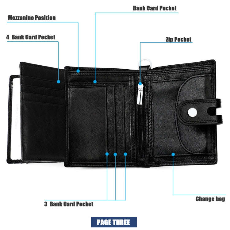 RFID Anti-theft First Layer Cowhide Multi-card Men Wallet(Brown)