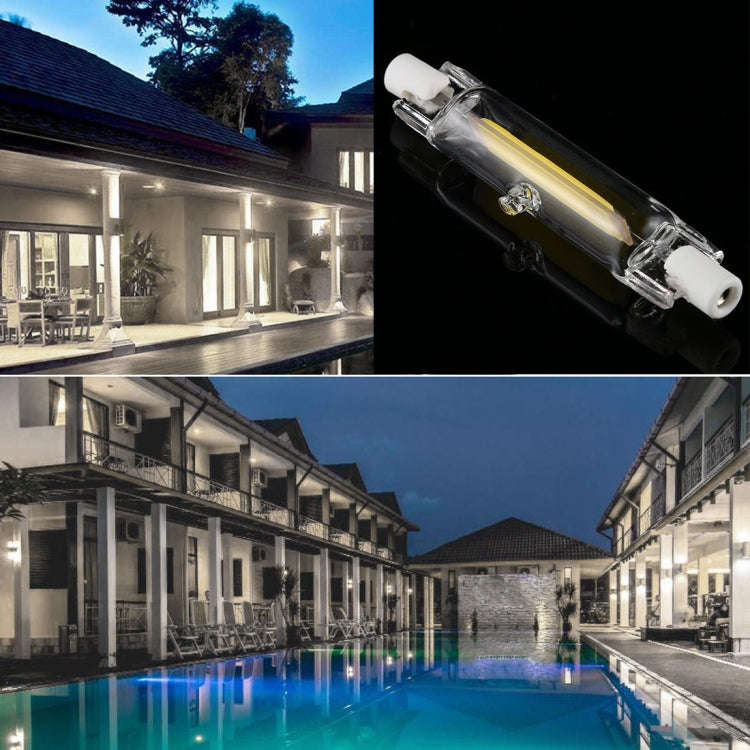R7S 3W 350LM 78mm COB LED Bulb Glass Tube Replacement Halogen Lamp Spot Light, White Light