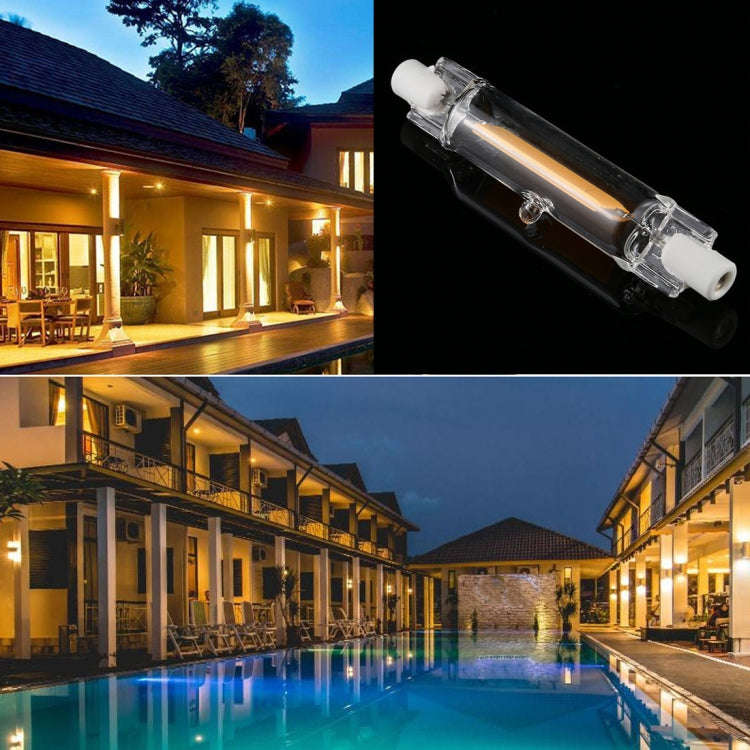 R7S 3W 350LM 78mm COB LED Bulb Glass Tube Replacement Halogen Lamp Spot Light, Warm Light