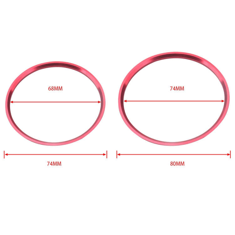 A5819-01 5 PCS Car Red Air Conditioner Air Outlet Decorative Ring for Mercedes-Benz