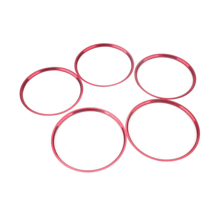 A5819-01 5 PCS Car Red Air Conditioner Air Outlet Decorative Ring for Mercedes-Benz