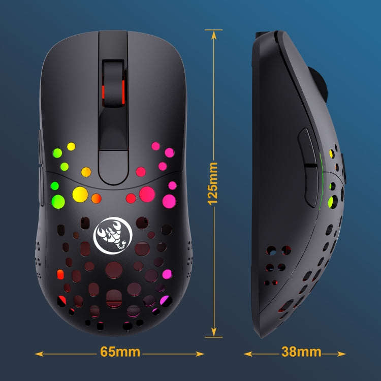 HXSJ T100 10000 DPI RGB Macro Definition Wired Wireless Dual-mode Mouse(Black)
