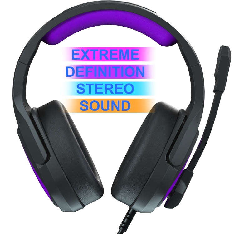 Anivia MH602 3.5mm Wired Gaming Headset with Microphone(Black Purple)
