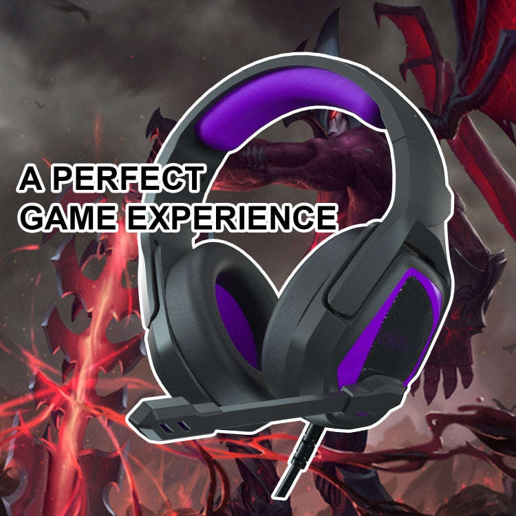 Anivia MH602 3.5mm Wired Gaming Headset with Microphone(Black Purple)
