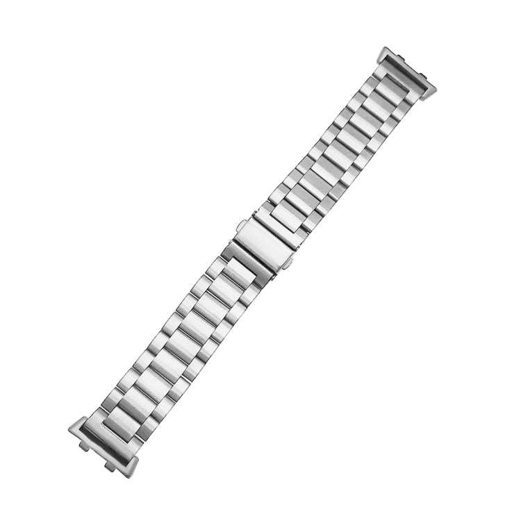 For OPPO Watch 41mm Three-beads Steel Watch Band(Silver Black)