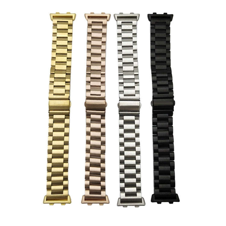 For OPPO Watch 41mm Three-beads Steel Watch Band(Rose Gold)