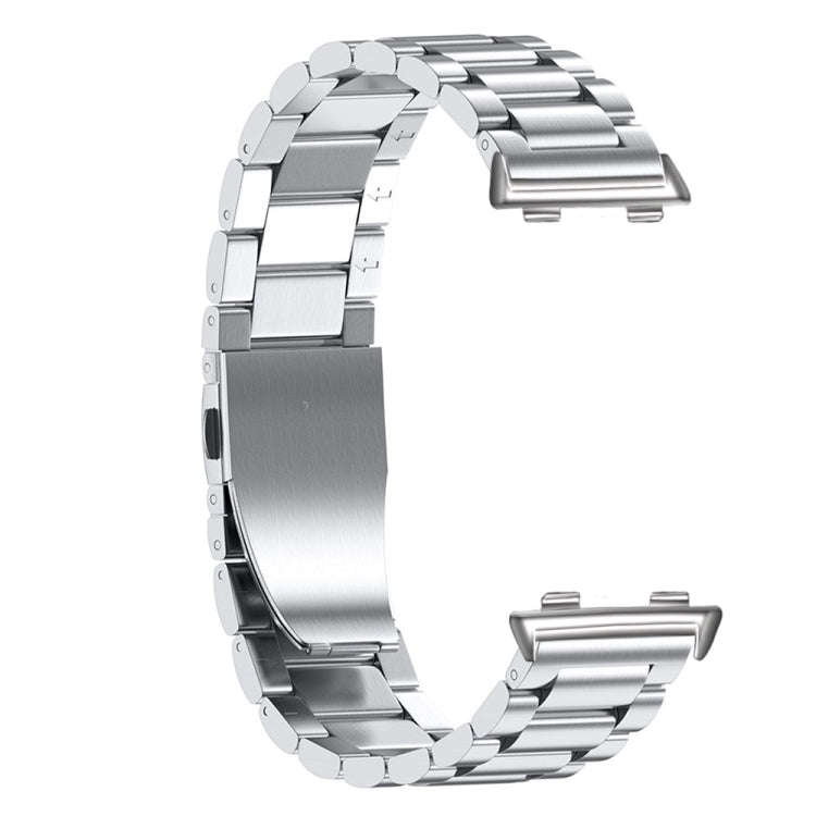 For OPPO Watch 46mm Three-beads Steel Watch Band(Silver)