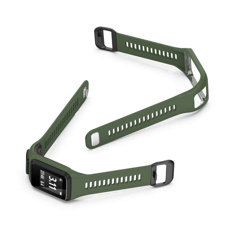 For Tomtom 4 Silicone Watch Band(Dark Green)